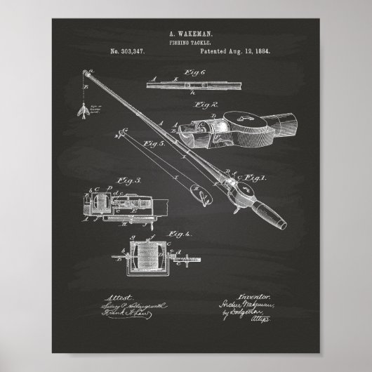 Vist het Patent Art Chalkboard van 1984 Poster (Voorkant)