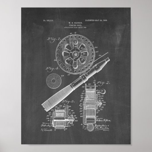 Vist het Patent van Reel - Chalkboard Poster (Voorkant)