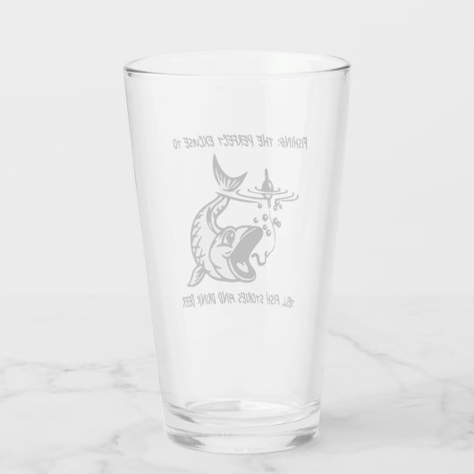 Vist: Het perfecte excuus... - Vissen Beer Glas (Achterkant)