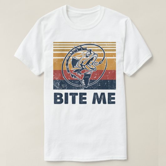 Vist Hook Bite Me Bass Catfish Pike Fisherman F T-shirt (Design voorkant)