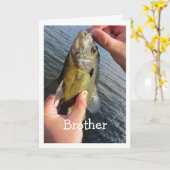 Vist Humor voor Broeder Birthday Pas aan Kaart (Gele Bloem)