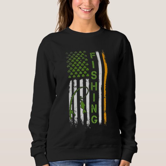 Vist Ierse Saint Patricks Day Us Flag Trui (Voorkant)