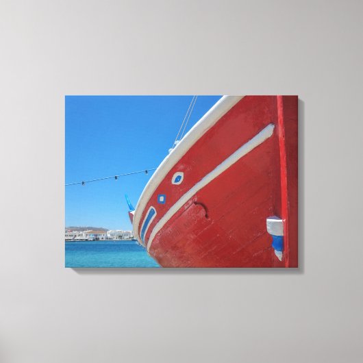 Vist in de haven van Mykonos in Cycladen Canvas Afdruk (Voorkant)