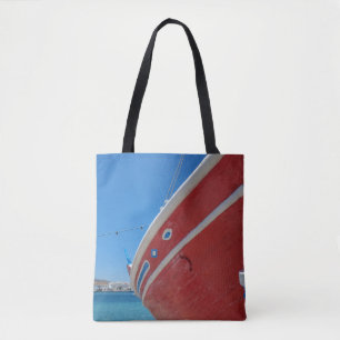 Vist in de haven van Mykonos in Cycladen Tote Bag