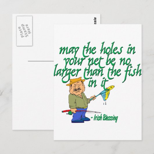 Vist Irish Blessing Briefkaart (Voorkant / Achterkant)