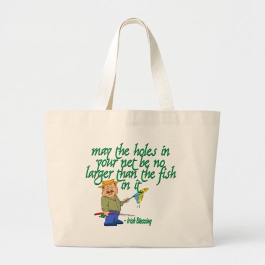 Vist Irish Blessing Grote Tote Bag (Voorkant)