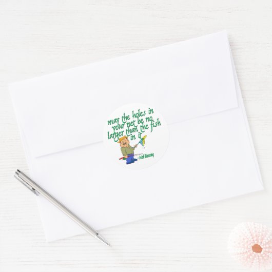 Vist Irish Blessing Ronde Sticker (Envelop)
