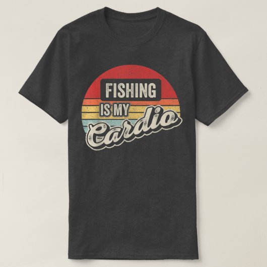 Vist is mijn  Cardio Retro Fisherman Fishi T-shirt (Design voorkant)