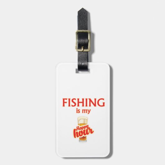 Vist is mijn gelukkige uur bagagelabel (Voorkant verticaal)