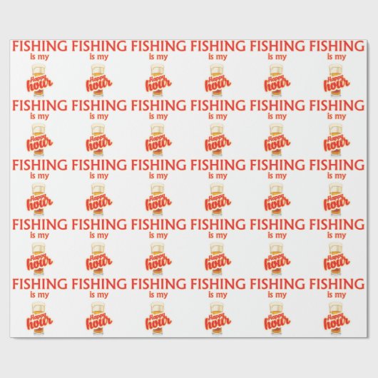 Vist is mijn gelukkige uur cadeaupapier (Vlak)