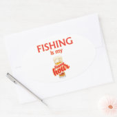 Vist is mijn gelukkige uur ovale sticker (Envelop)