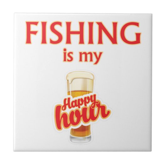 Vist is mijn gelukkige uur tegeltje (Voorkant)