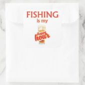 Vist is mijn gelukkige uur vierkante sticker (Tas)