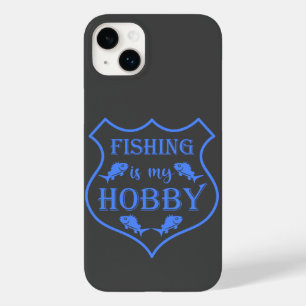 Vist is mijn hobbyschild citaat op crest Case-Mate iPhone 14 plus hoesje