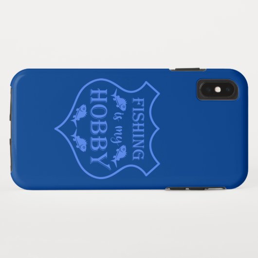 Vist is mijn hobbyschild citaat op crest Case-Mate iPhone case (Achterkant (horizontaal))