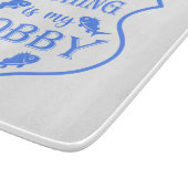 Vist is mijn hobbyschild citaat op crest snijplank (Hoek)