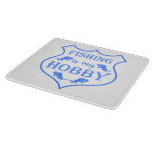 Vist is mijn hobbyschild citaat op crest snijplank (Hoek)