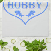 Vist is mijn hobbyschild citaat op crest theedoek (Gevouwen)