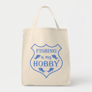 Vist is mijn hobbyschild citaat op crest tote bag