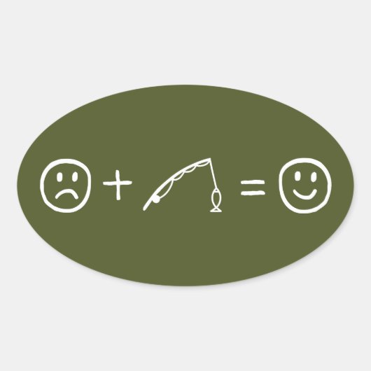 Vist je gelukkig ovale sticker (Voorkant)