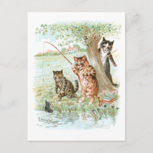 Vist Katten 2 van Louis Wain Briefkaart (Voorkant)