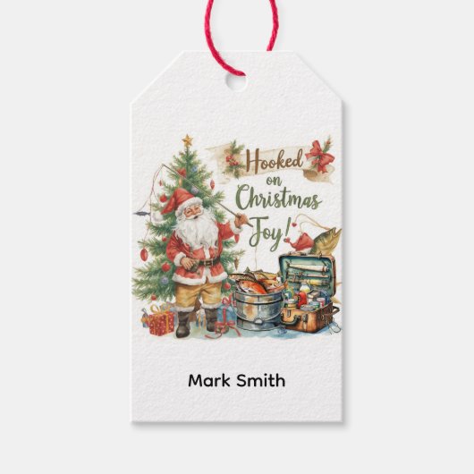 Vist kerst voor de liefhebbers van vissen Square Cadeaulabel (Voorkant)