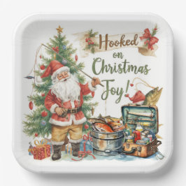 Vist kerst voor liefhebbers van vissen papieren bordje