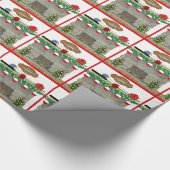 Vist kerstmis met Fireplace Bobber Cadeaupapier (Hoek)