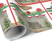 Vist kerstmis met Fireplace Bobber Cadeaupapier (Rol Hoek)