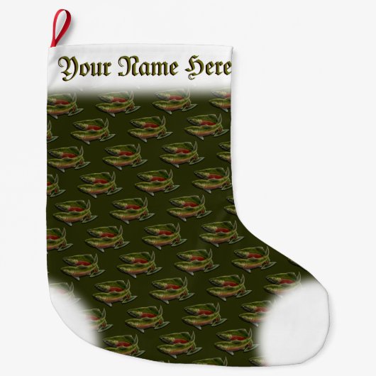 Vist kerststop Aangepaste zalm stoppen Grote Kerstsok (Voorkant)