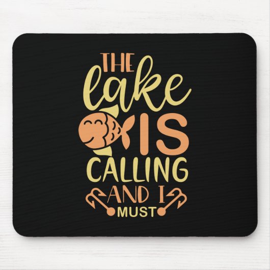 Vist Kunst het meer roept en ik moet gaan Muismat (Voorkant)