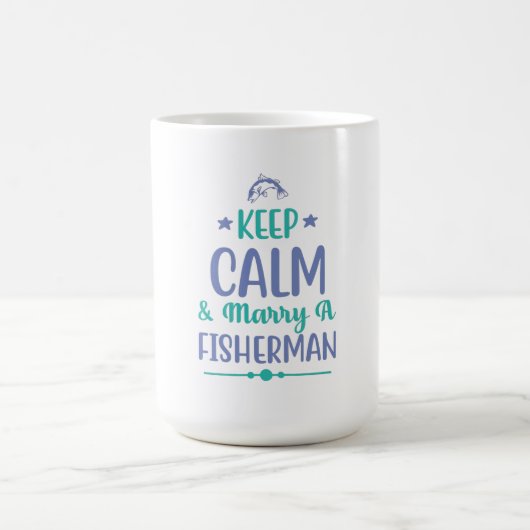Vist Kunst houdt kalm en marry een visser Magische Mok (Midden)