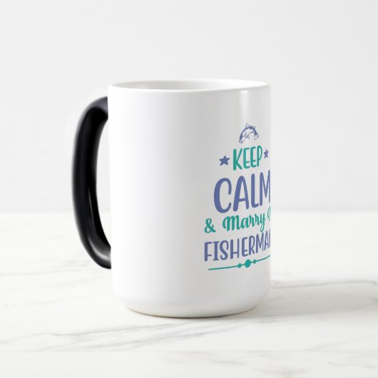 Vist Kunst houdt kalm en marry een visser Magische Mok (Voorkant links)