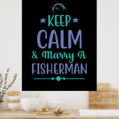 Vist Kunst houdt kalm en marry een visser Poster (Keuken)