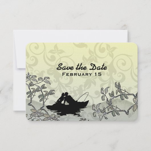  Vist Liefhebbers Blauw Geel Save the Date Kaart (Voorkant)