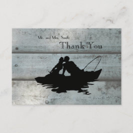 Vist liefhebbers boot oud hout dank u bedankkaart