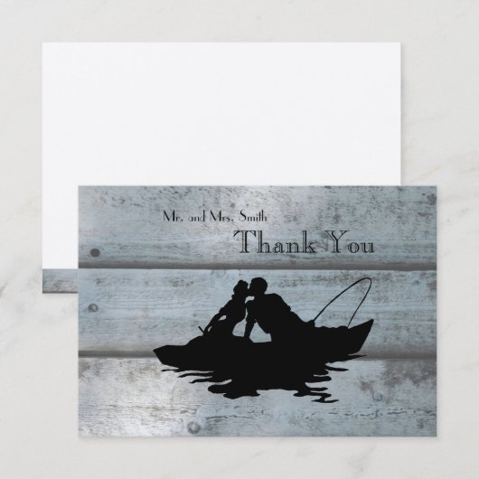 Vist liefhebbers boot oud hout dank u bedankkaart (Voorkant / Achterkant)