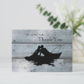 Vist liefhebbers boot oud hout dank u bedankkaart (Staand voorkant)