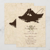 Vist liefhebbers bruine boot bruiloft uitnodiging (Voorkant / Achterkant)