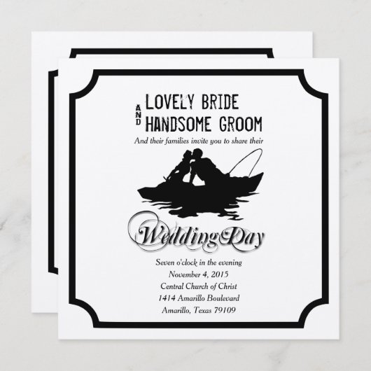 Vist liefhebbers geweldige vangst bruiloft uitnodi kaart (Voorkant / Achterkant)