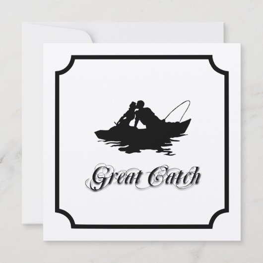 Vist liefhebbers geweldige vangst bruiloft uitnodi kaart (Achterkant)