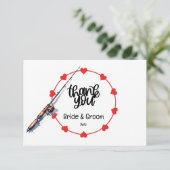 Vist liefhebbers Haak op je Bruiloft Bedankkaart (Staand voorkant)