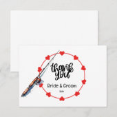 Vist liefhebbers Haak op je Bruiloft Bedankkaart (Voorkant / Achterkant)