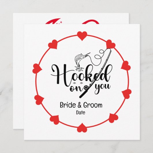 Vist liefhebbers Haak op je Bruiloft Save The Date (Voorkant / Achterkant)