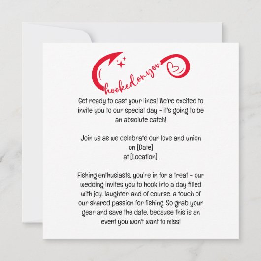 Vist liefhebbers Haak op je Bruiloft Save The Date (Achterkant)