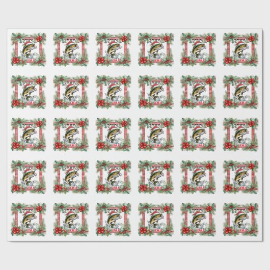 Vist liefhebbers kerst met sinterklaas cadeaupapier (Vlak)