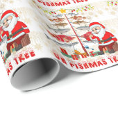 Vist liefhebbers kerst met sinterklaas cadeaupapier (Rol Hoek)