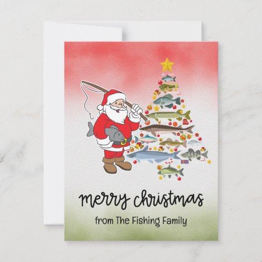 Vist liefhebbers kerst met sinterklaas feestdagenkaart (Voorkant)