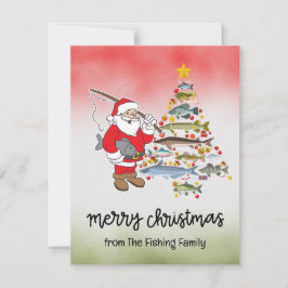 Vist liefhebbers kerst met sinterklaas feestdagenkaart