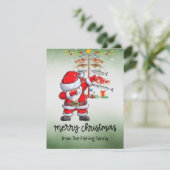 Vist liefhebbers kerst met sinterklaas feestdagenkaart (Staand voorkant)